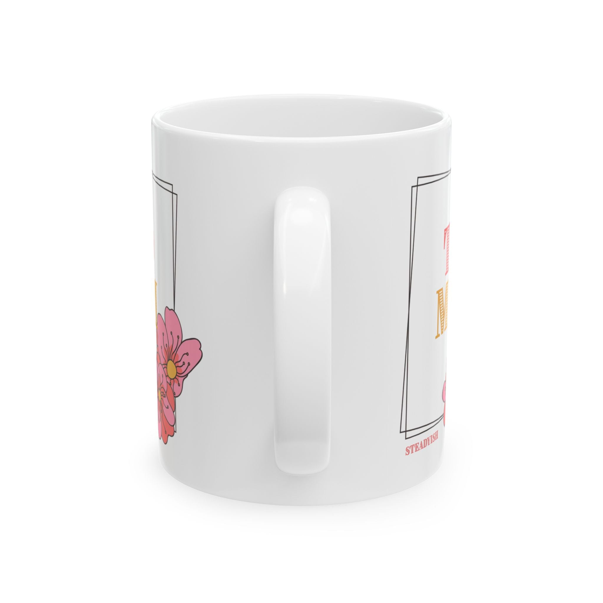 "T1D Mom" | Type 1 Diabetes Mom Mug | Floral Pink Diabetes Mug (11oz & 15oz)