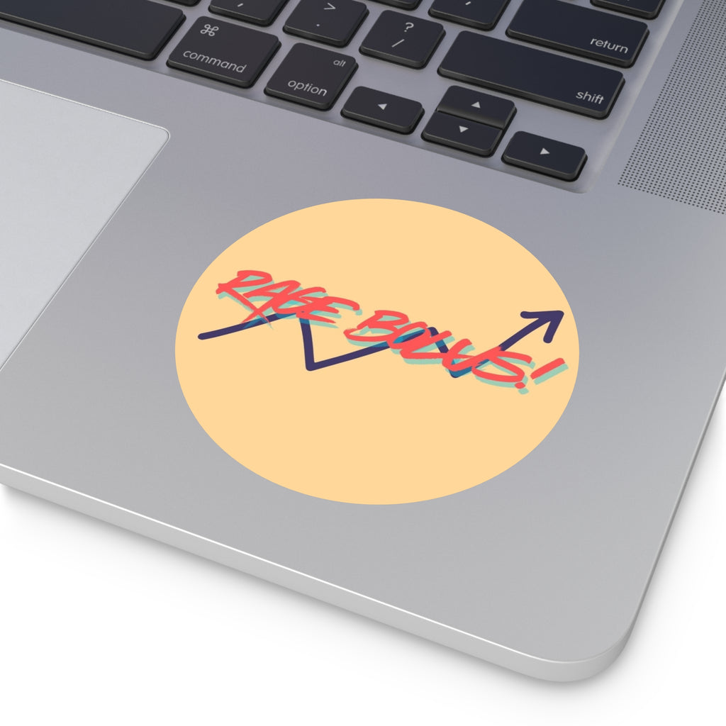 "Rage Bolus!" | Round Vinyl Sticker | Retro Arrow | Diabetes Humor