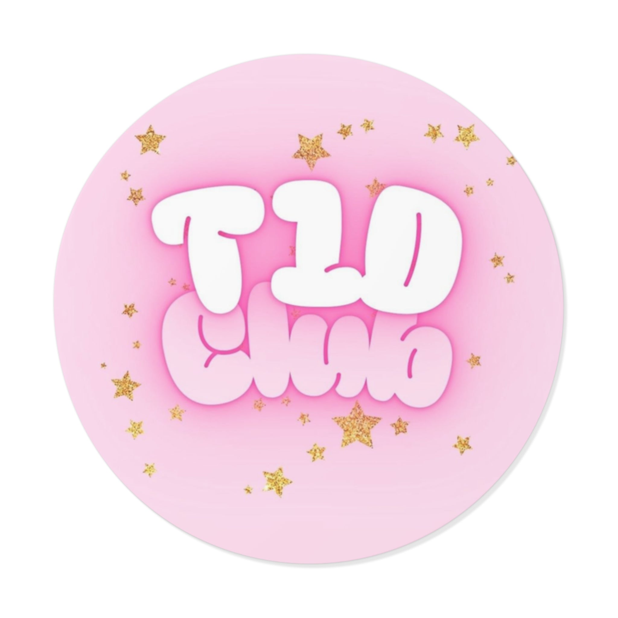 T1D Club | Round Vinyl Sticker | Pink Pastel Glitter | Diabetes Humor