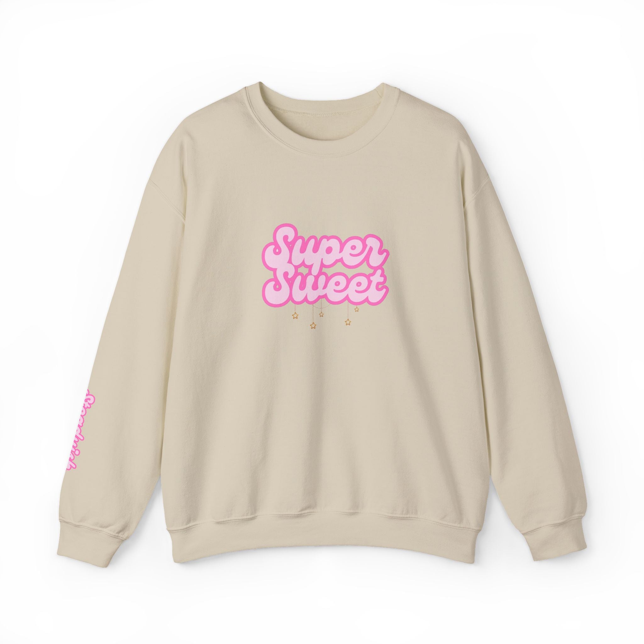 "Super Sweet" | Crewneck Sweatshirt Retro Pink Graphic | Diabetes Humor