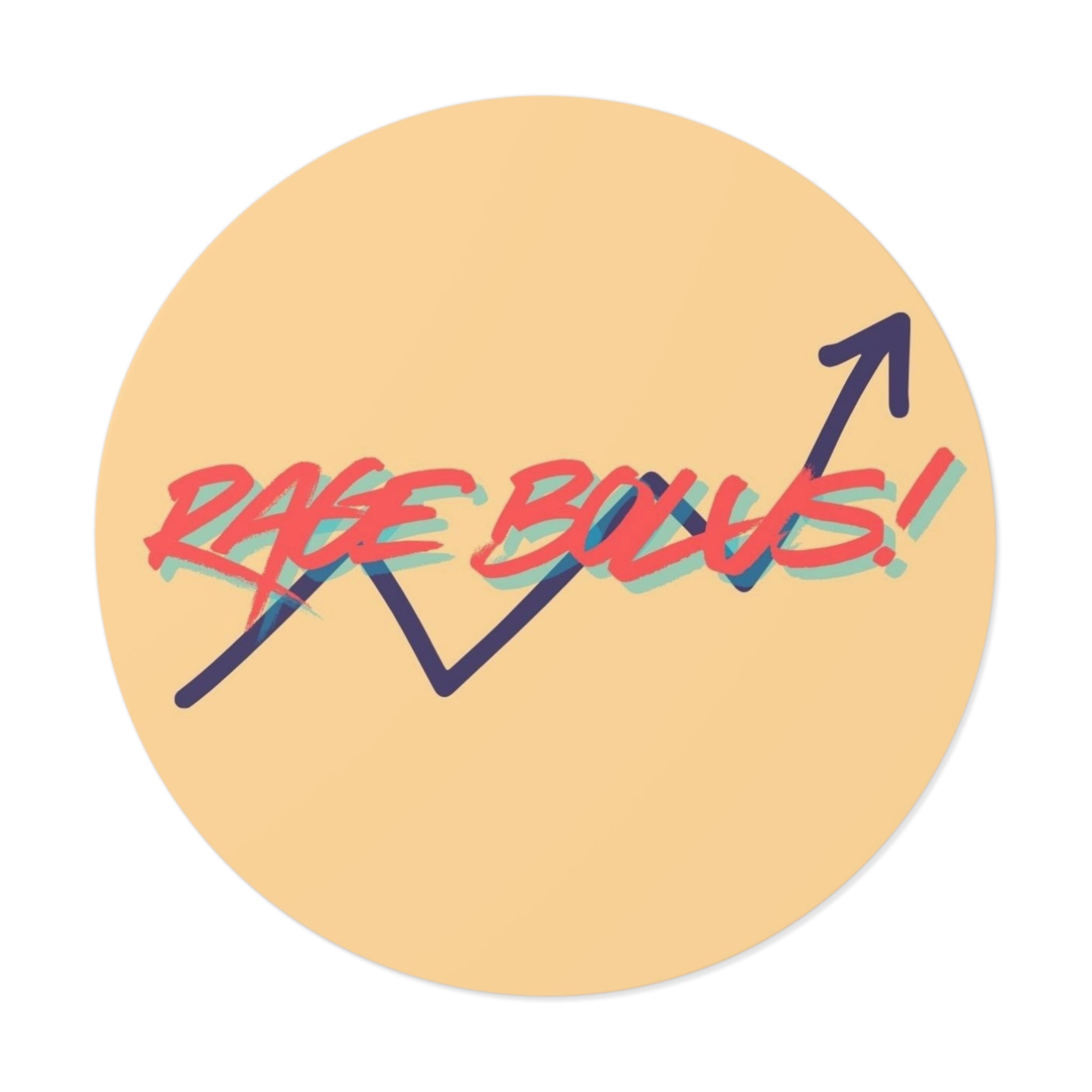 "Rage Bolus!" | Round Vinyl Sticker | Retro Arrow | Diabetes Humor